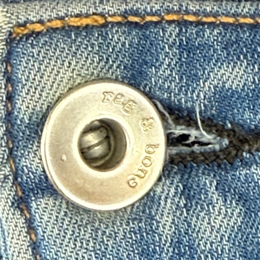 Rag & Bone Skinny Jeans Womens 24  Medium Blue Raw Hem Frayed Denim - Picture 15 of 16